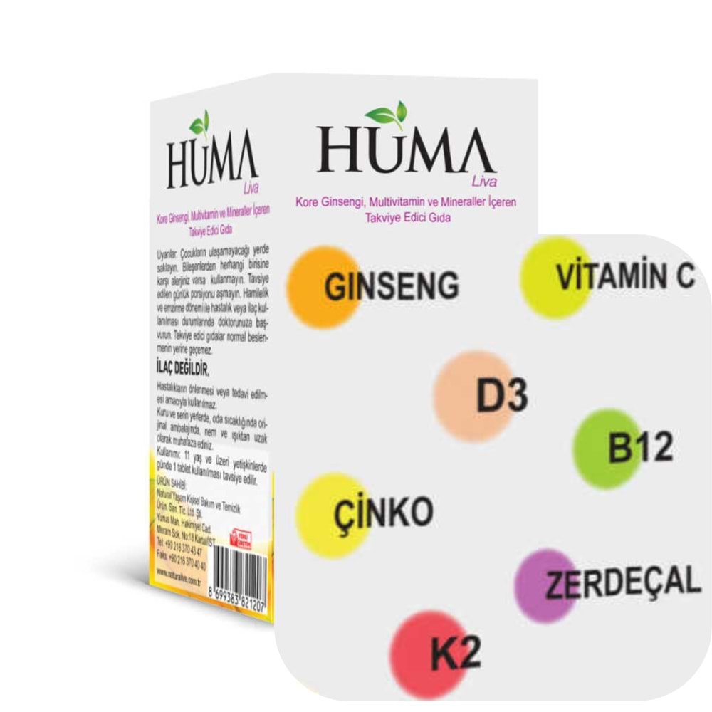 NATURALİVE HÜMA MULTİVİTAMİN 60 TABLET